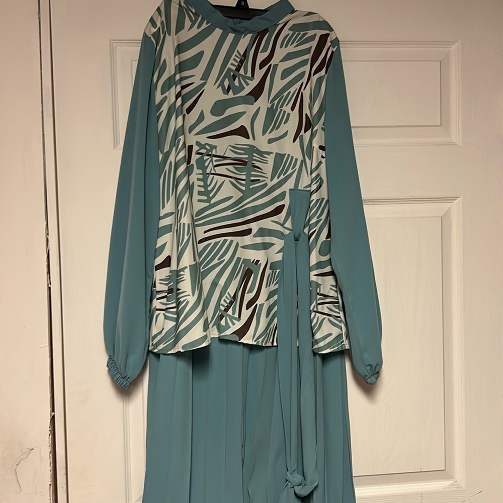 Two piece womens skirt and blouse set